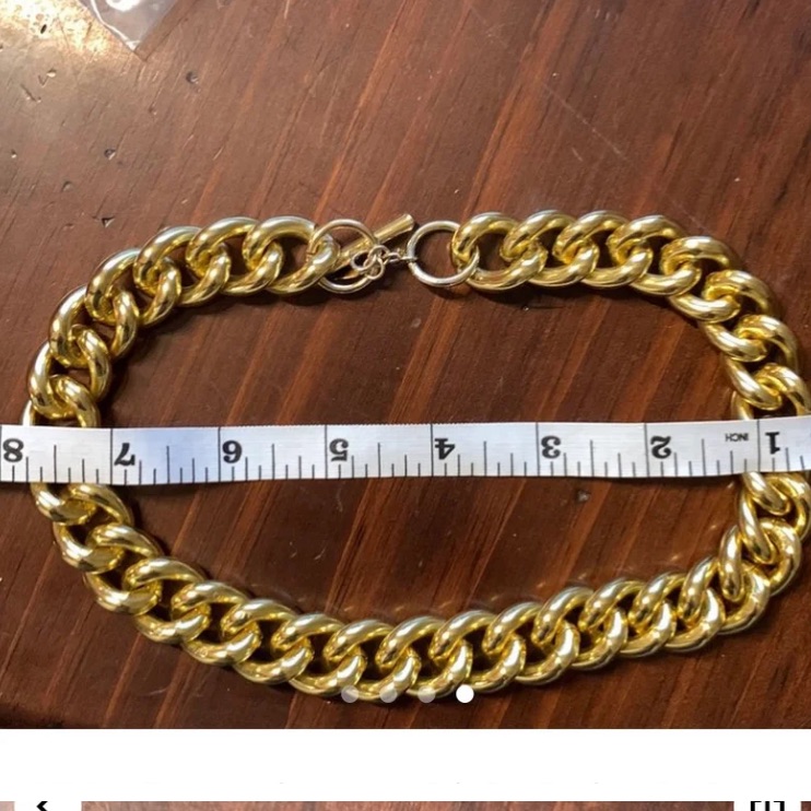 Lady Remington Thick Gold Toned Choker Necklace With Toggle 13$